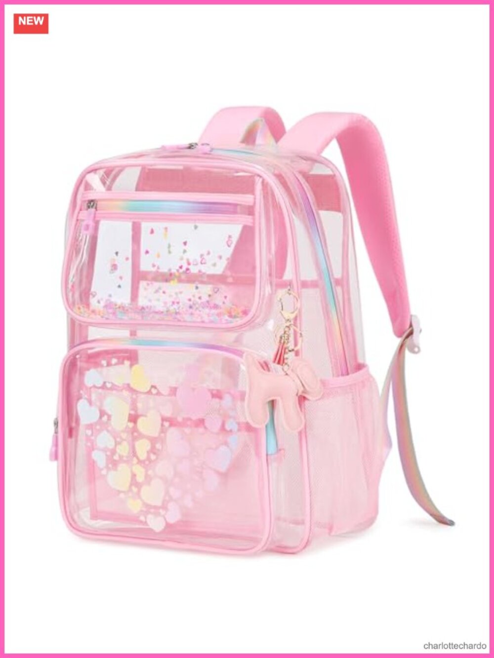Clear Backpack for School Girls Heavy Duty TPU Transparent Stadium Approved